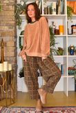 Heritage Needlecord Plaid Relaxed Barrel Pant Khaki & Camel